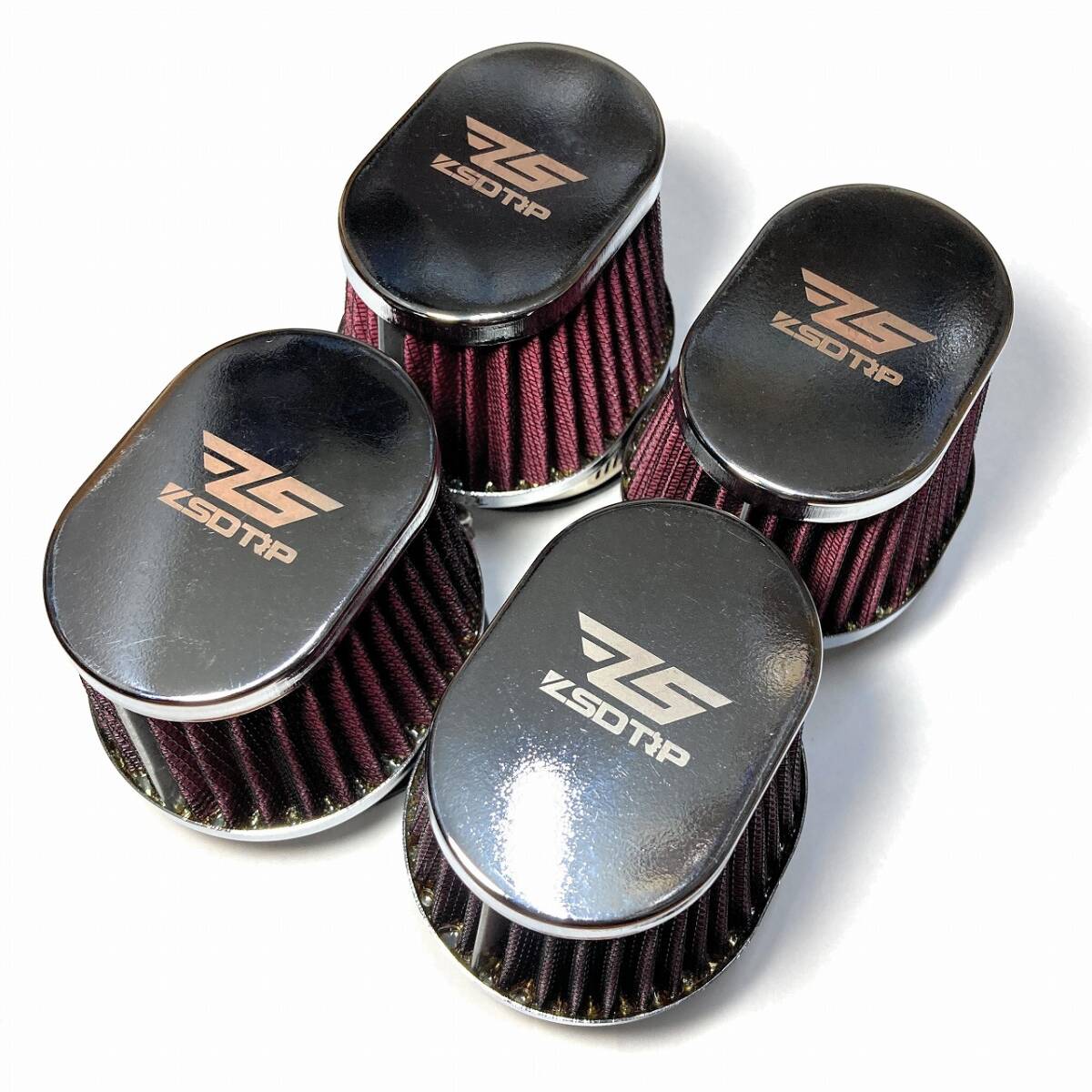 φ60 4個(gè) オーバル パワーフィルター GSX400S 1100S ZRX400 ZRX400 ZRXII Z400GP GPZ400F ゼファー400 χ 750 ZRX400 GS400 XJR400 1200