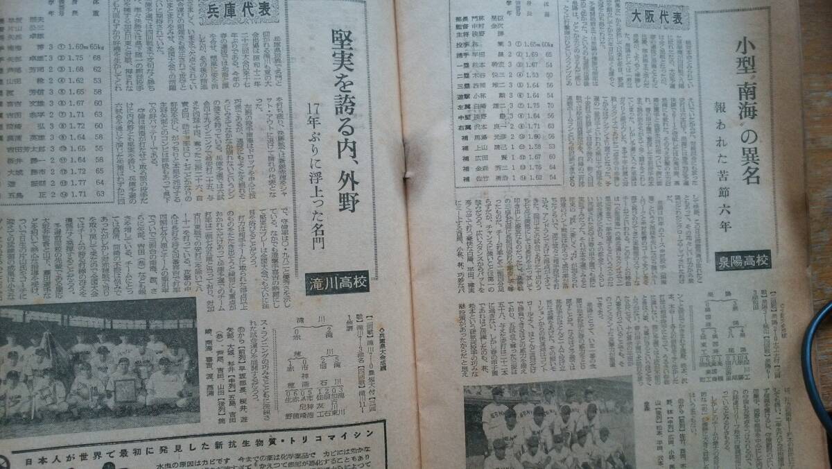 イタミ強いです 雑誌 『アサヒスポーツ別冊 甲子園大会』昭和29年 「可」です Ⅷ函A 早稲田実業に榎本喜八_画像8