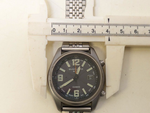 WW623-N42-42◎ CASIO カシオ OVERLAND オーバーランド OVW-100TBJ チタン ブラック文字盤 メンズ クオーツ ソーラー 腕時計 現状品2◎_画像6