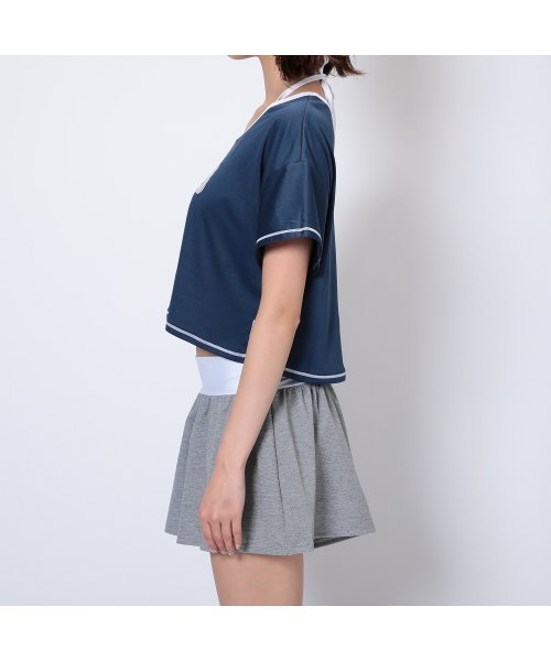 9号Mサイズ 新品 フィラ FILA ブラトップ ビキニショーツ カバーアップTシャツ ショートパンツ４点セット水着 ネイビー レディース 228707_画像8