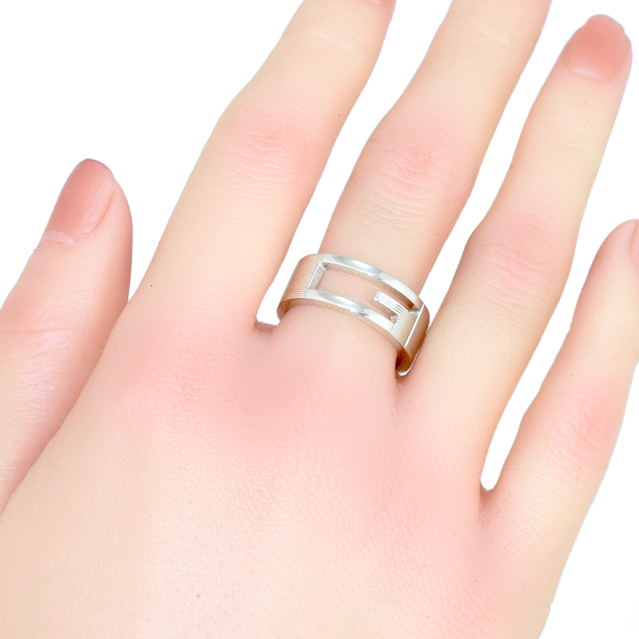 新品同様 グッチ ブランデッドG リング 10号 指輪 スターリングシルバー 925 アクセサリー GUCCI_画像4