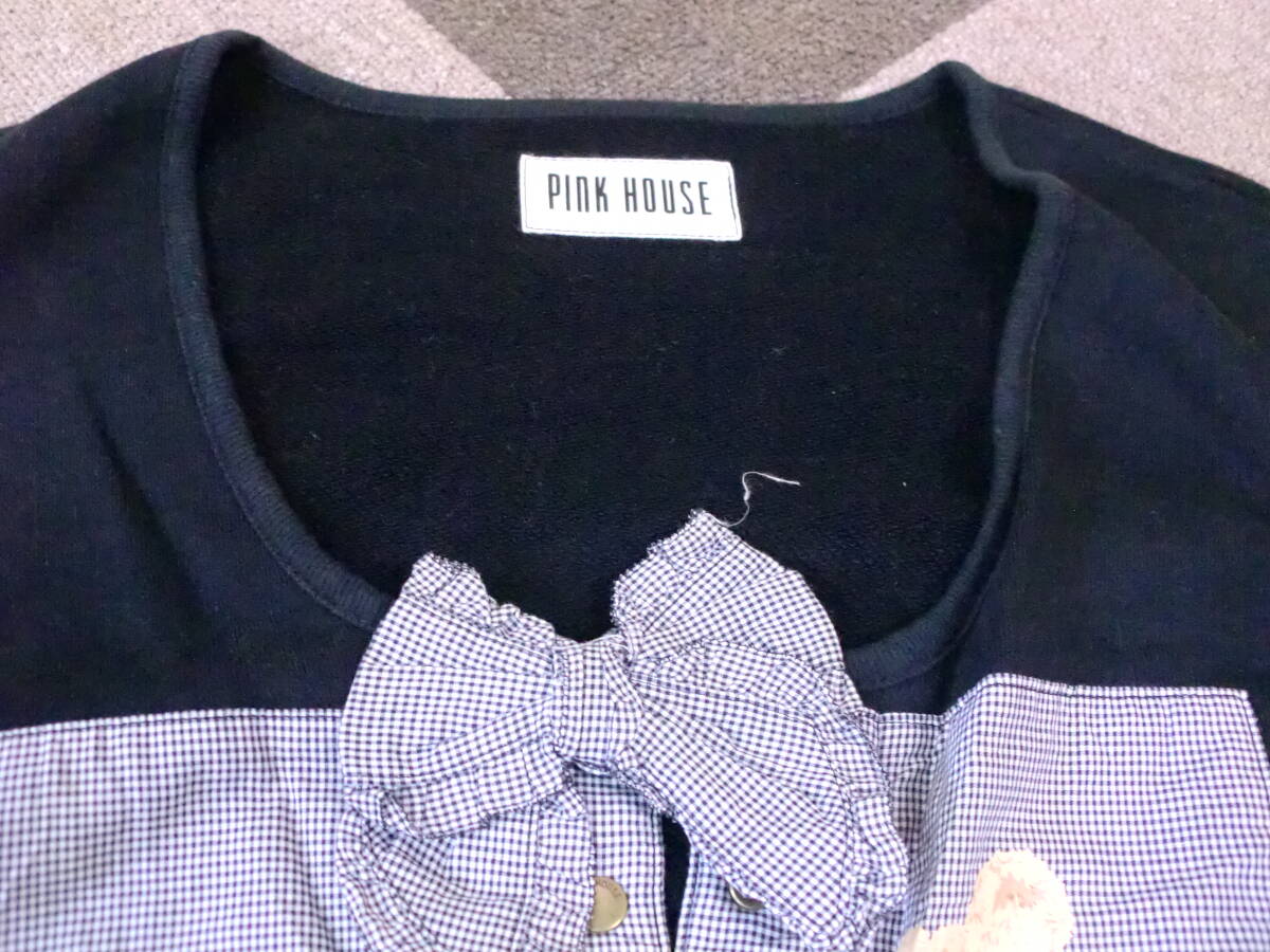 PINK HOUSE セットアップ L スウェット ジャケット スカート リボン くまさん P018BUAL28 ジャンパースカート ワンピース P018BUAL29_画像3