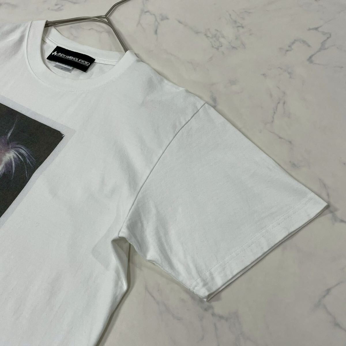 ANDY WARHOL アンディウォーホル ANDY WARHOL KYOTO プリント 京都 入場者限定 リブ クルーネック コットン 半袖 Tシャツ ホワイト L_画像4