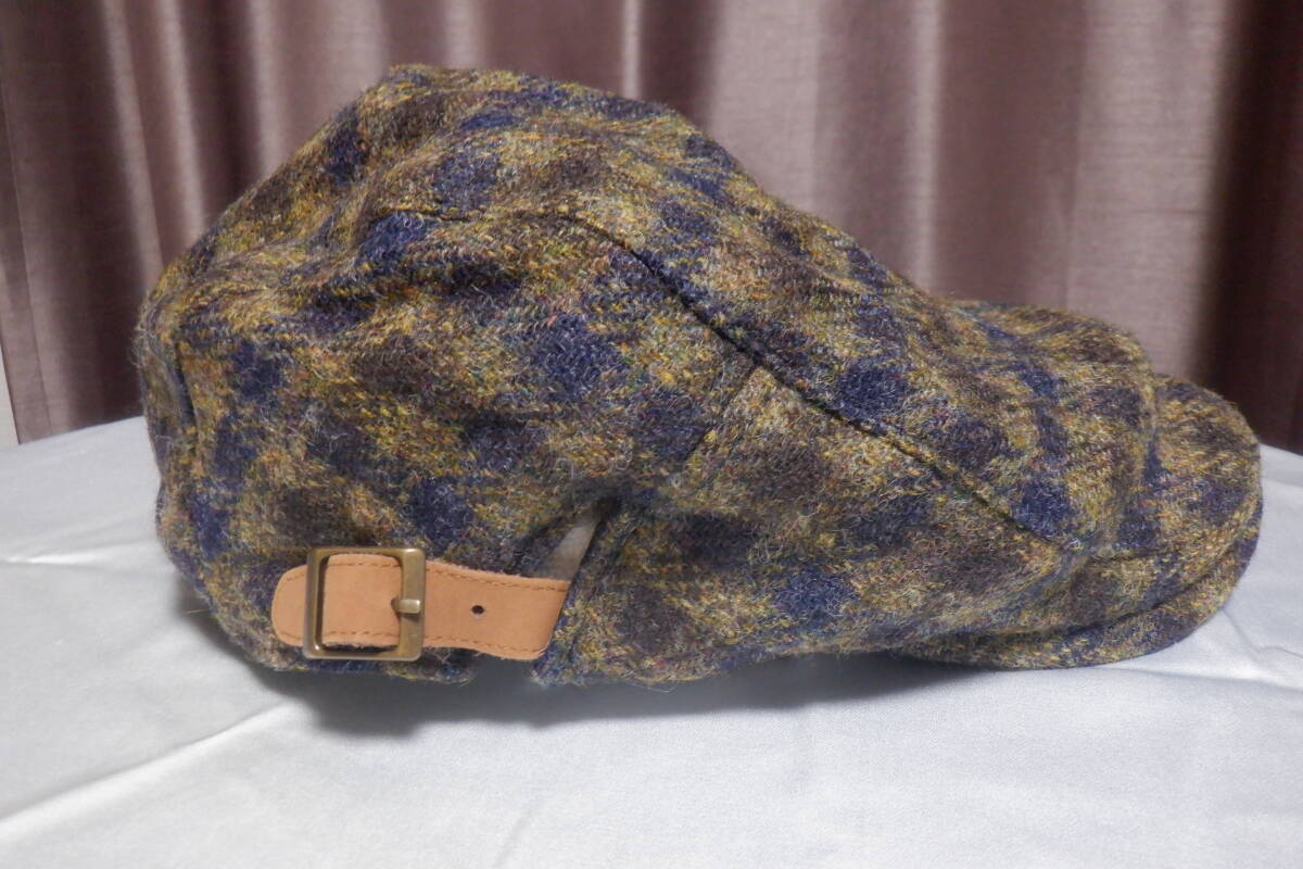 ハンチング 帽子 ウール ハンチング帽 チェック柄 メンズ 未使用 定価5900円_画像3
