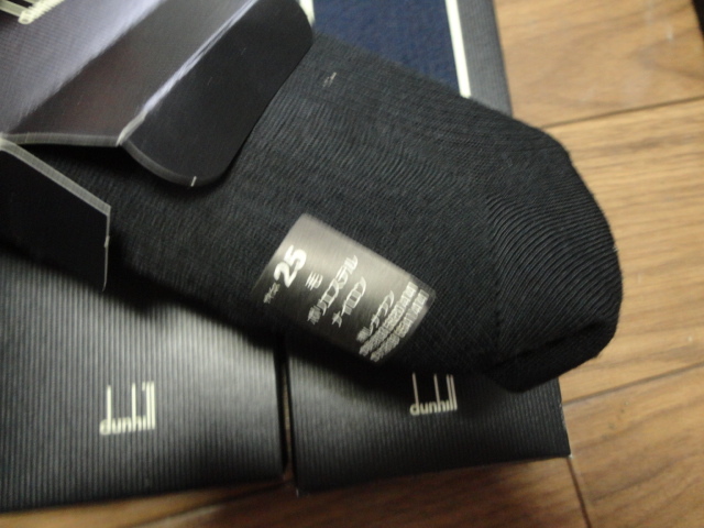 未使用 メンズ 25cm dunhill ダンヒル ビジネスソックス 靴下 ネイビー グレー 6足セット_画像5