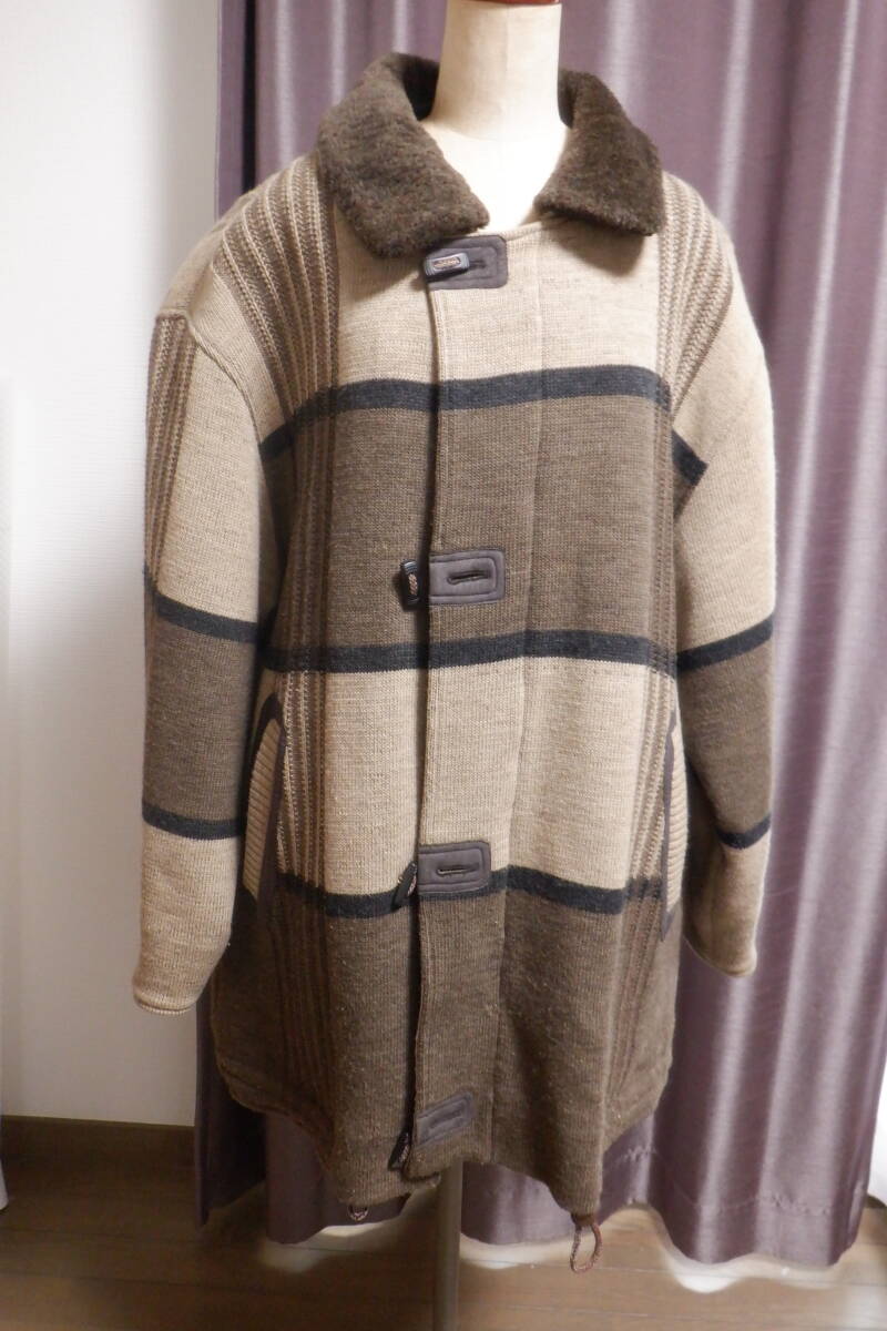 アラミス ARAMIS　ニットコート 中綿ジャケット 日本製 メンズ サイズ ブラウン　古着　_画像1