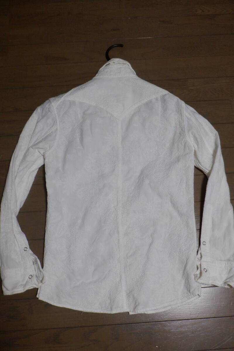FranCisT_MOR.K.S. フランシストモークス 全刺繍シャツ メンズ 白 日本製 古着_画像3