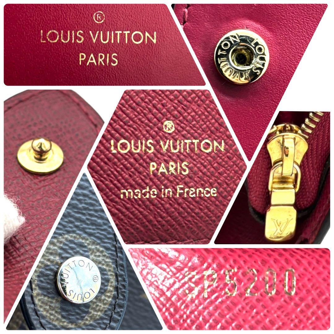 ☆極美品☆Louis Vuitton ルイヴィトン ポルトフォイユジュリエット モノグラム フューシャ 二つ折り財布 茶 赤 レディース レッド ピンク_画像8