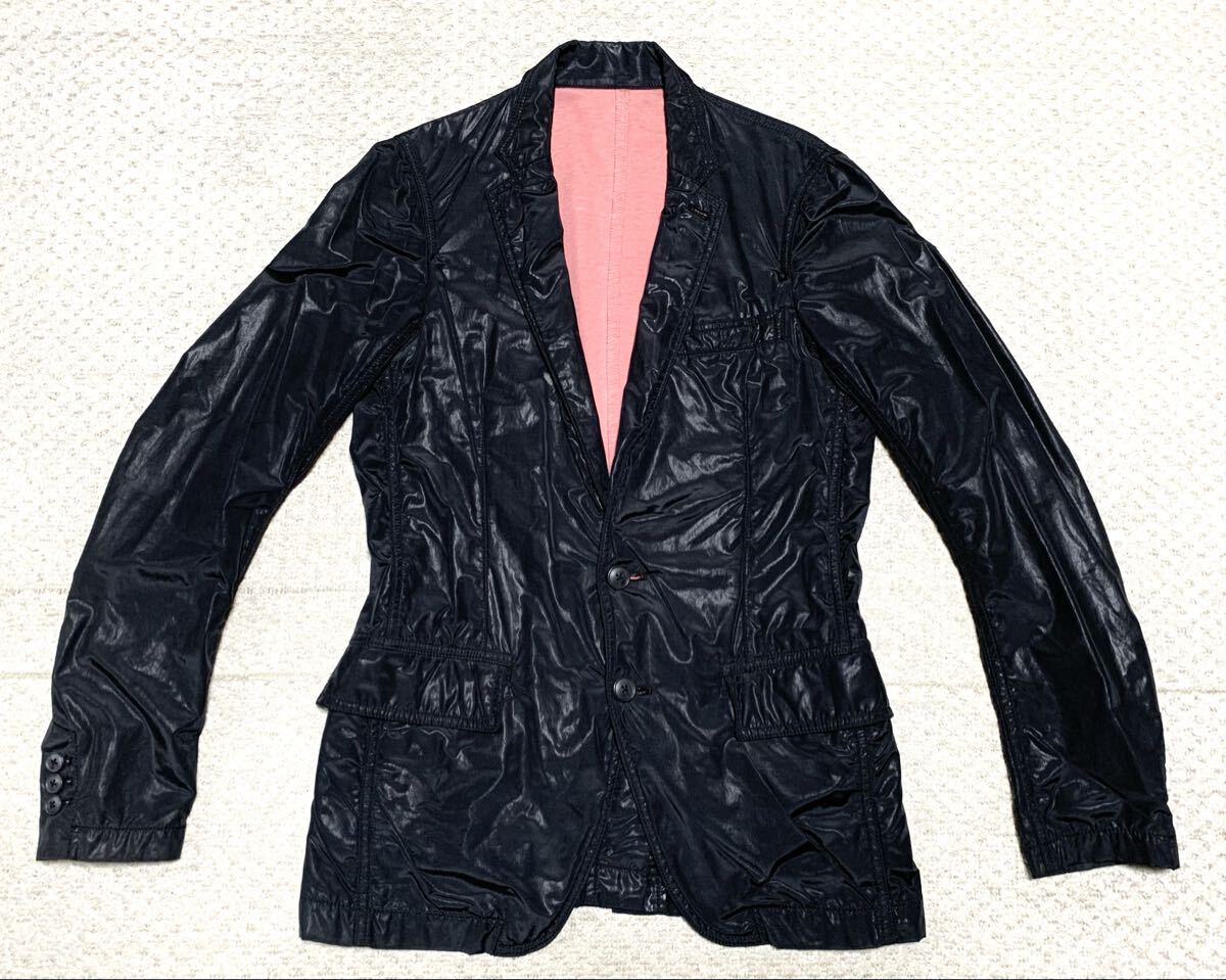 極上:HALB(ハルプ).2B テーラード ジャケット S(黒/肩41幅47丈70/本切羽/日本製/テットオム/キミノリモリシタ/V系/tornado mart 5351 type)_画像3