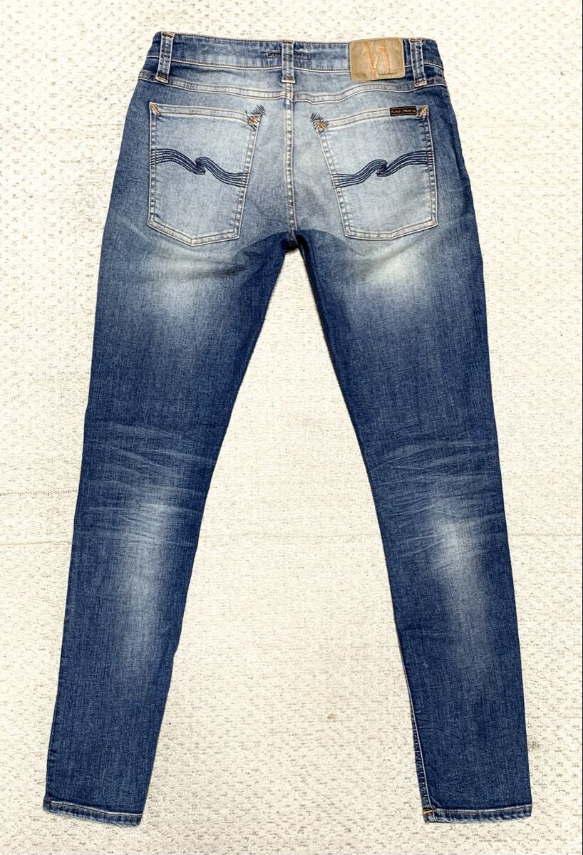 極上:Nudie Jeans.スーパーストレッチ スキニー デニム 31×30(Skinny Lin Authentic Repair/W81股下78/チェーンステッチ/april77 diesel)_画像2