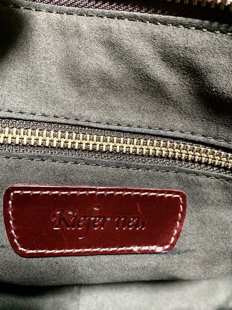 未使用:Kiefer neu(キーファーノイ).レザー ボディバッグ(上質.クロコ型押し.牛革/Wジップ開/H16W30D5/degner hergopoche aniary type)_画像8