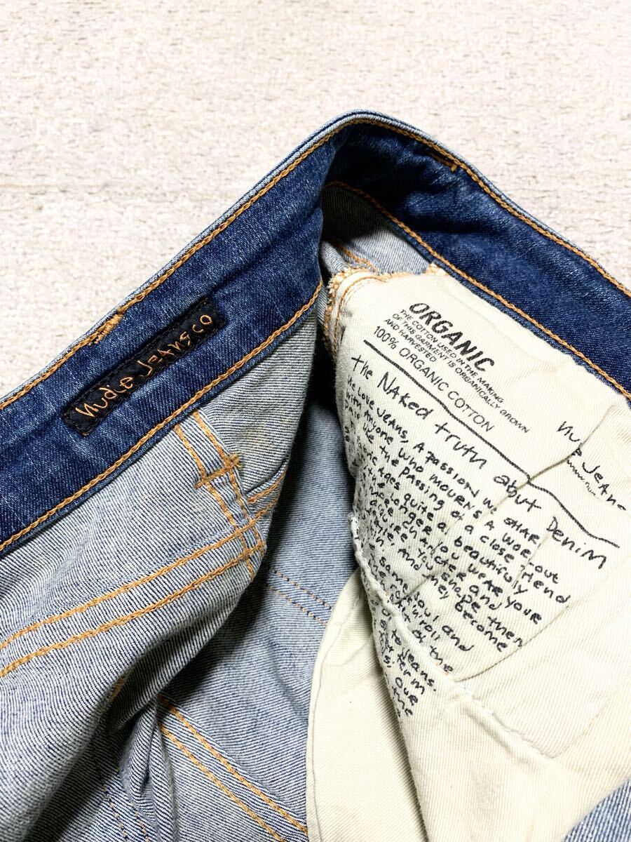 極上:Nudie Jeans.スーパーストレッチ スキニー デニム 31×30(Skinny Lin Authentic Repair/W81股下78/チェーンステッチ/april77 diesel)_画像6