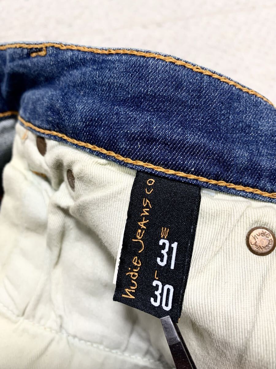 極上:Nudie Jeans.スーパーストレッチ スキニー デニム 31×30(Skinny Lin Authentic Repair/W81股下78/チェーンステッチ/april77 diesel)_画像7