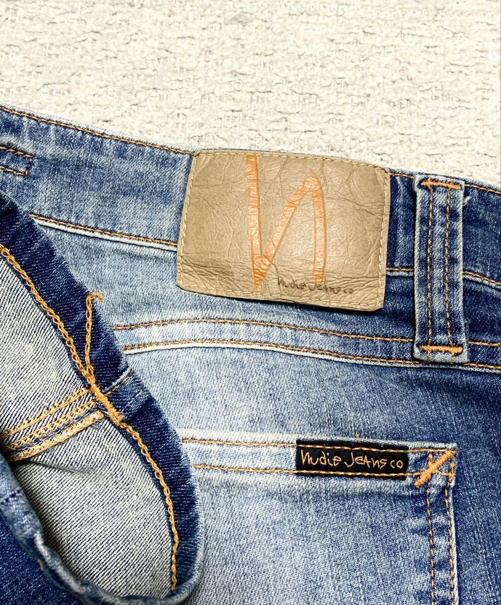 極上:Nudie Jeans.スーパーストレッチ スキニー デニム 31×30(Skinny Lin Authentic Repair/W81股下78/チェーンステッチ/april77 diesel)_画像5