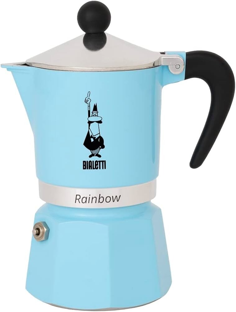 【新品】BIALETTI ビアレッティ●イタリア マキネッタ レインボー 6カップ用 直火式●ブルー●コーヒー エスプレッソメーカー●9949円_画像4