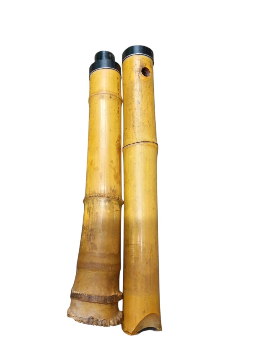 【当時物】名品 尺八 在銘 精華 銀二線 全長 55.5cm 尺八 木管楽器 和楽器_画像6