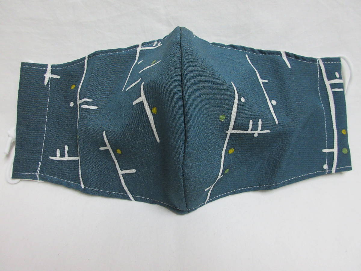 ◆　創作品　表地　正絹　錆鼠色地　立体　マスクカバー　14.5×28　0013　追加分は50%引_画像1