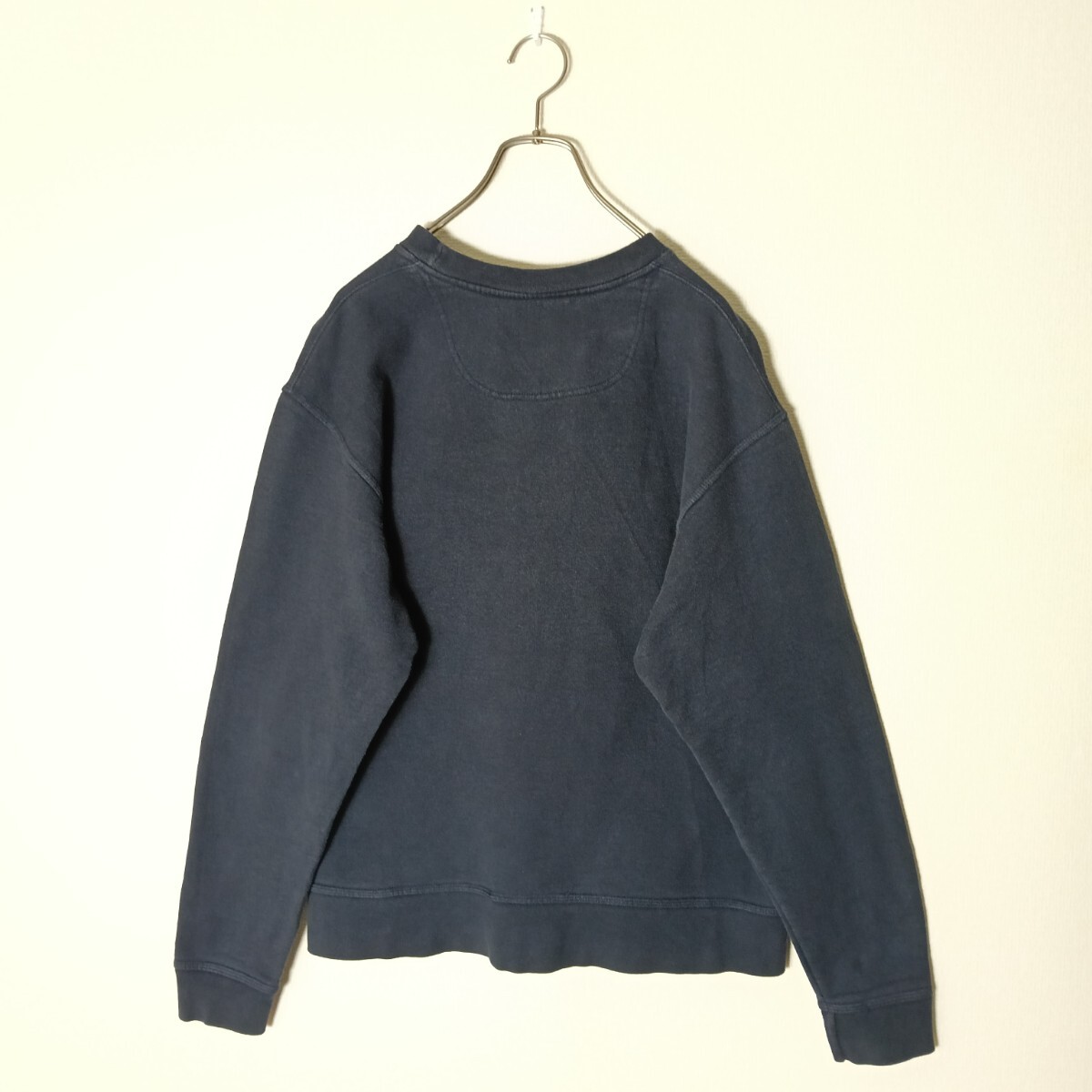 Champion ECO 長袖 スウェット トレーナー L 刺繍ロゴ B183 裏起毛 リブ ベーシックカラー ナチュラルカラー ダークトーン_画像2