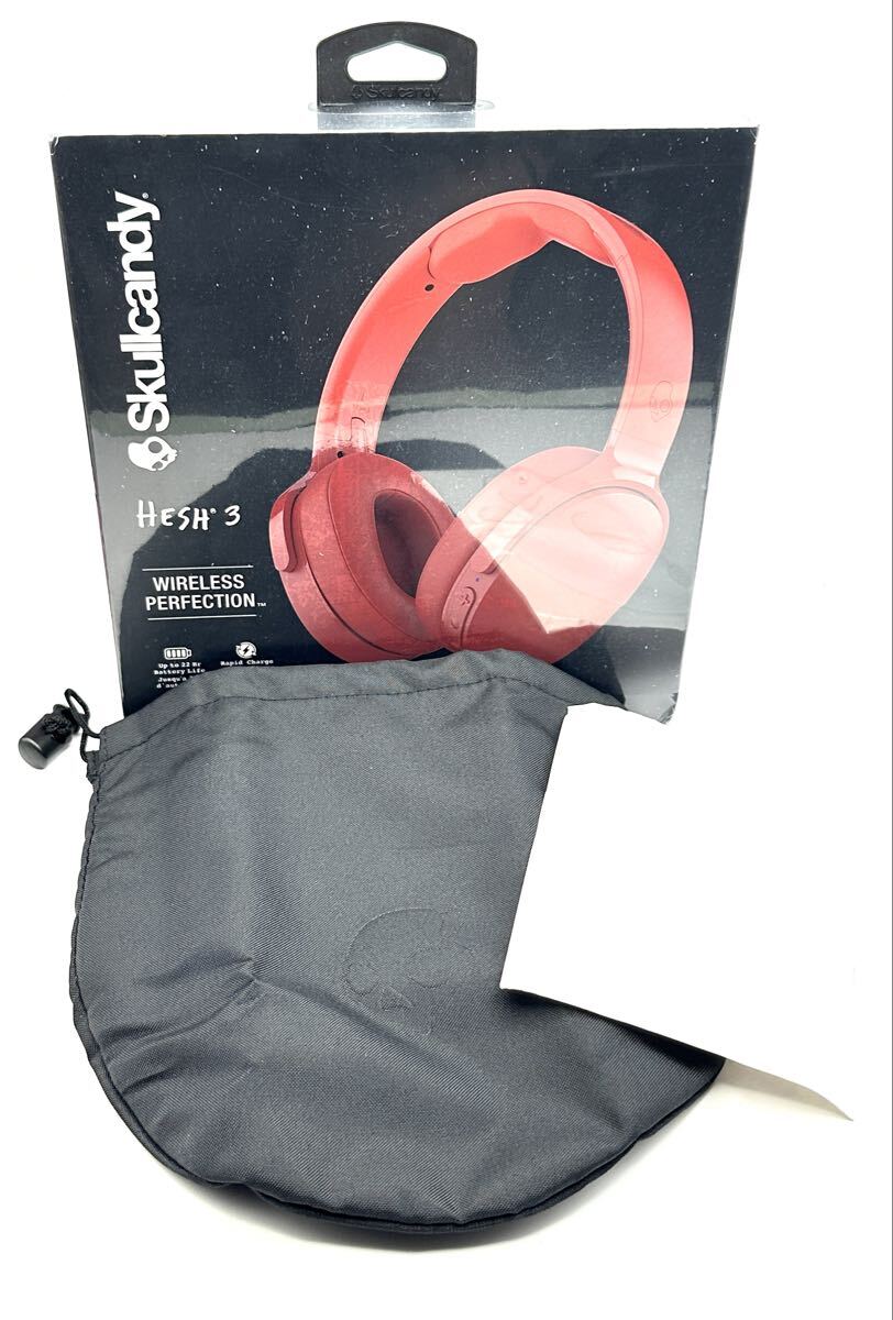 7-10 未使用 Skullcandy Hesh 3 Wireless ワイヤレス ヘッドホン ヘッドフォン Bluetooth S6HTW スカルキャンディ レッド_画像1