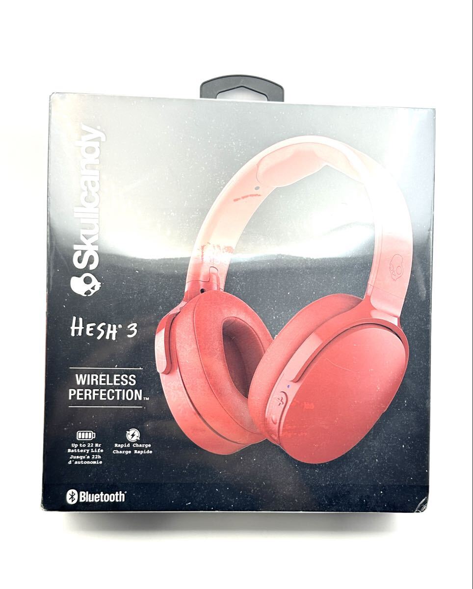 7-10 未使用 Skullcandy Hesh 3 Wireless ワイヤレス ヘッドホン ヘッドフォン Bluetooth S6HTW スカルキャンディ レッド_画像2