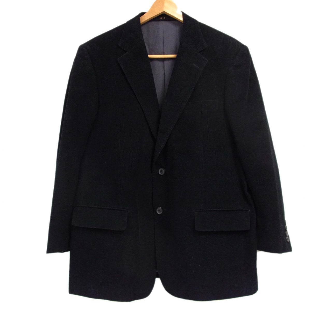 $ 美品 $ 秋♪■　DAKS ダックス ■ ウール コーデュロイ素材 ■ テーラード ジャケット ■ メンズ L ■ 黒 ブラック■ 日本製 ■ 送料無料_画像7