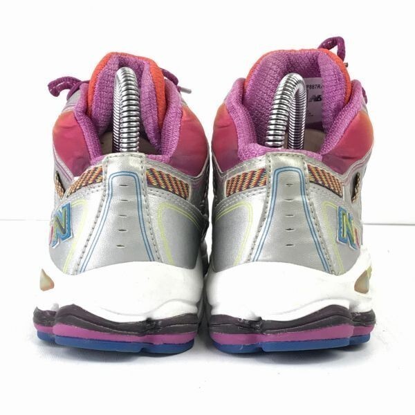 new balance/ New balance *WF887 RA/ тренировочная обувь [ женский 25.0/ серебряный × фиолетовый × оранжевый ] закрытый / non маркировка подошва *H-62