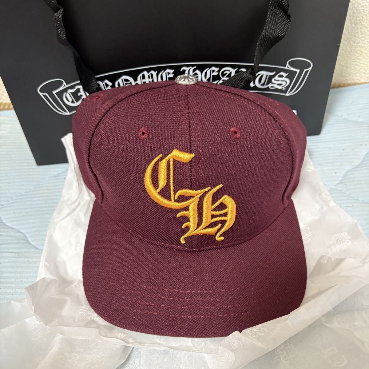 クロムハーツ chrome hearts キャップ 帽子 2025 新作 バーガンディ_画像1