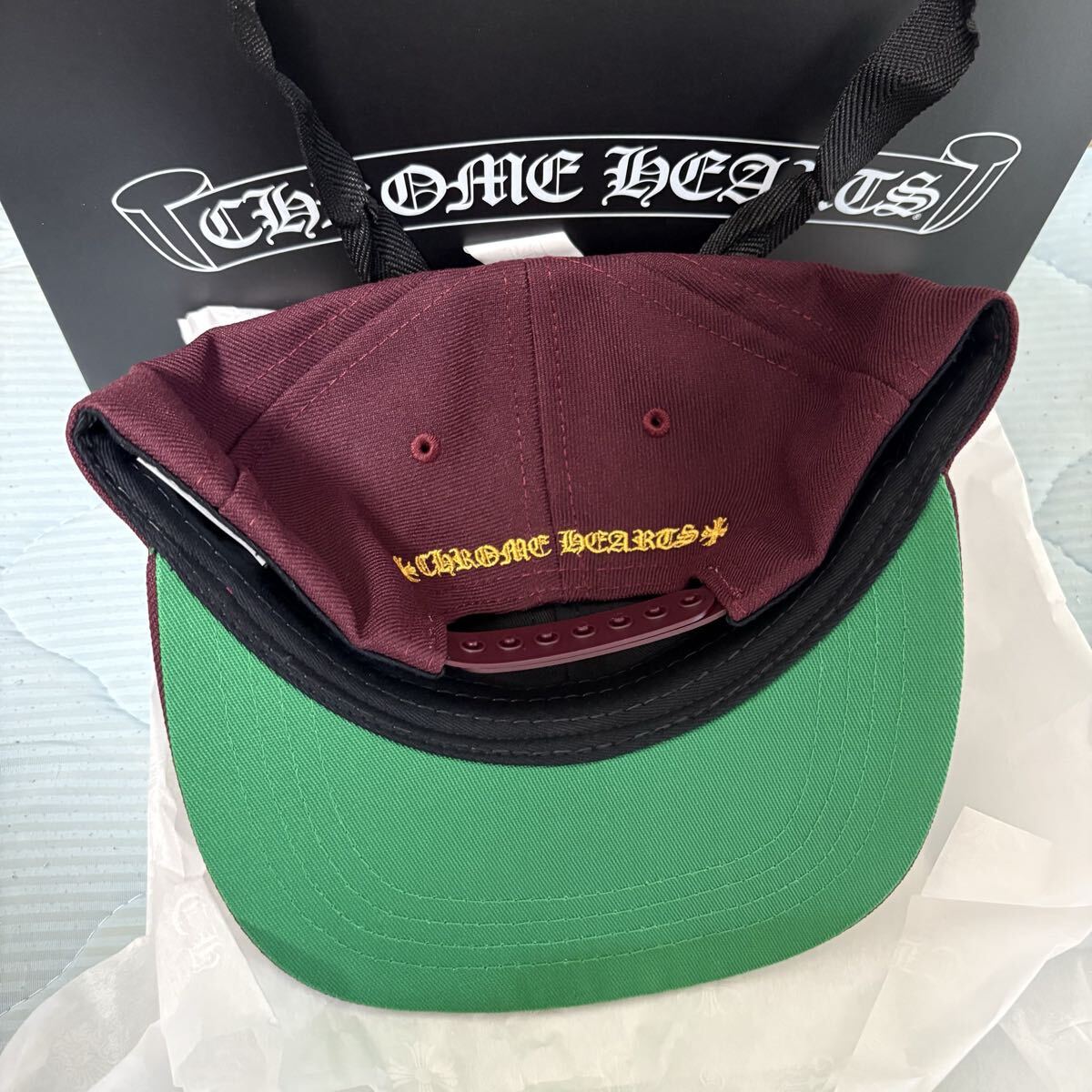 クロムハーツ chrome hearts キャップ 帽子 2025 新作 バーガンディ_画像2
