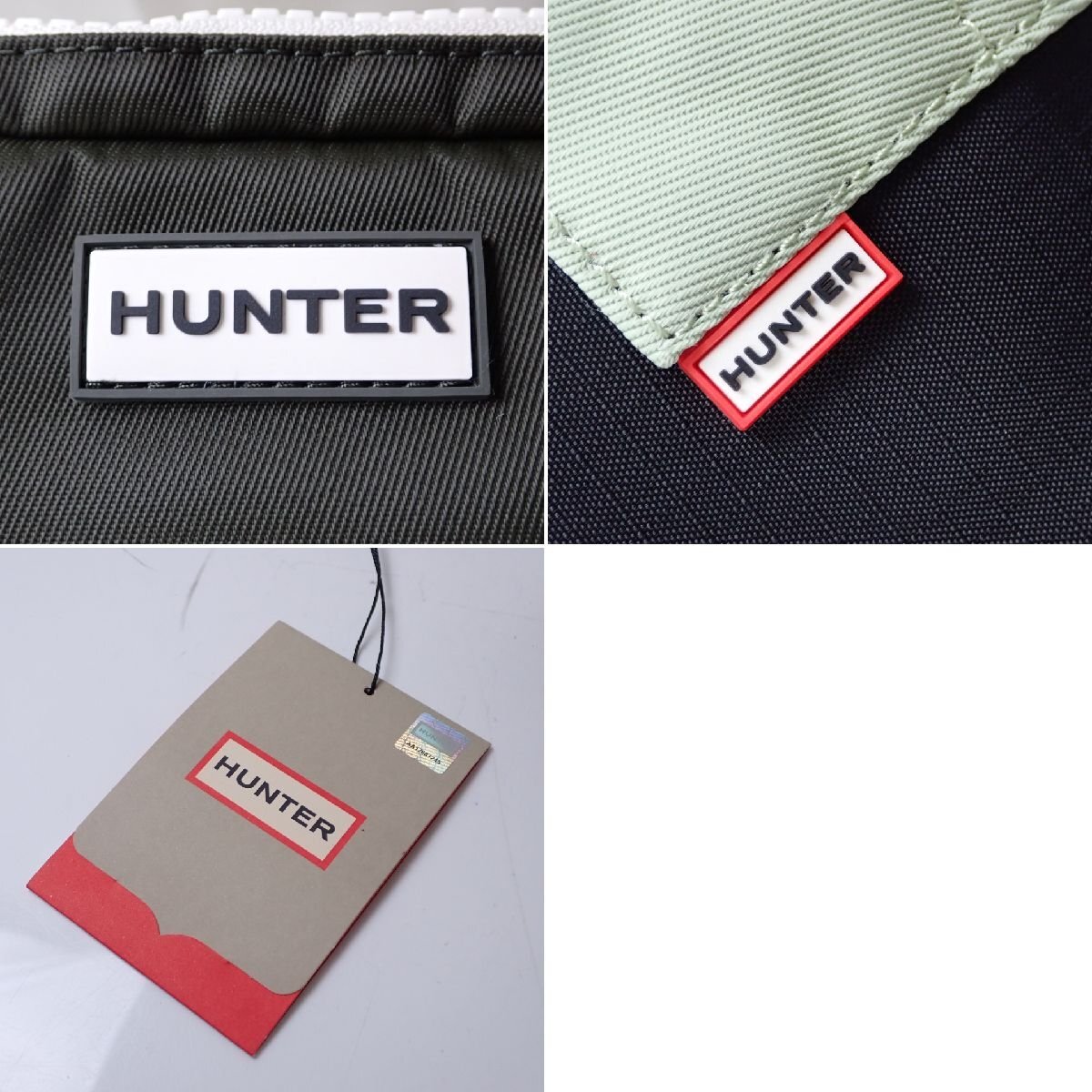 ★未使用 HUNTER/ハンター パッチワーク キーパーフォンポーチ UBP1170ATR/ブラック×グリーン系/ナイロン/ショルダーバッグ&2164800018_画像4
