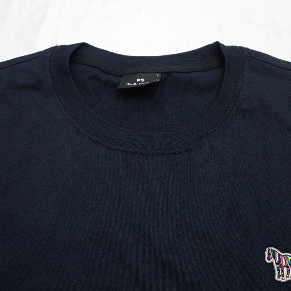 ★PS Paul Smith/ポールスミス Sports Stripe Zebra ワンポイント 半袖Tシャツ メンズL/ダークネイビー/コットン100%&0702400176_画像3