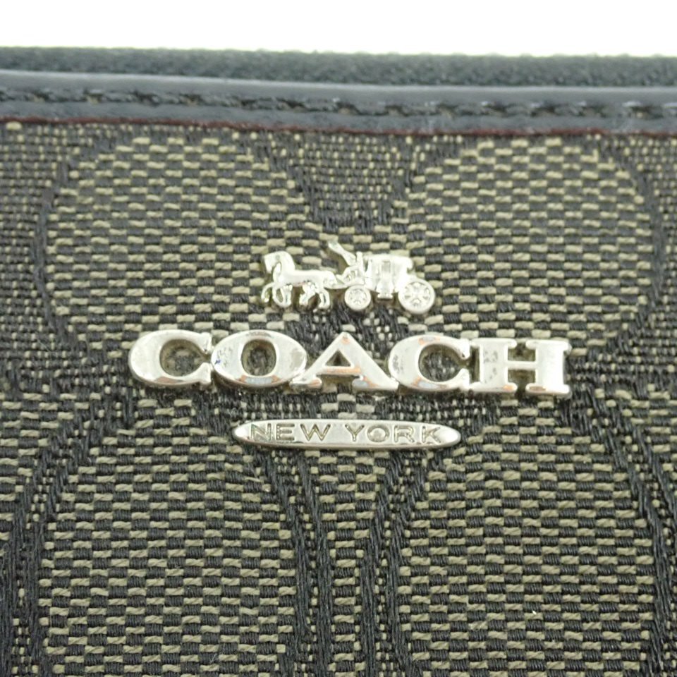 ★COACH/コーチ シグネチャー ラウンドファスナー長財布 F54633/ダークグレー系/小銭入れ有り/ロングウォレット&2175700003_画像5