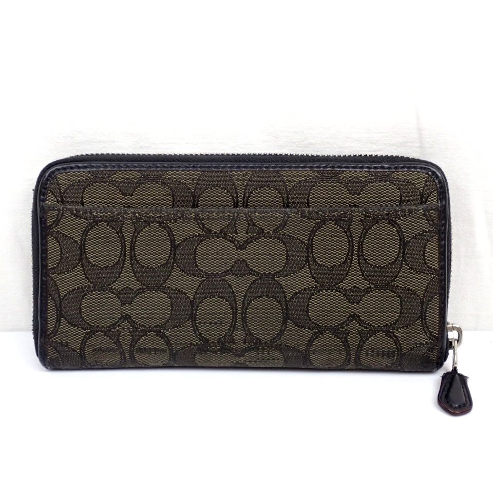 ★COACH/コーチ シグネチャー ラウンドファスナー長財布 F54633/ダークグレー系/小銭入れ有り/ロングウォレット&2175700003_画像2
