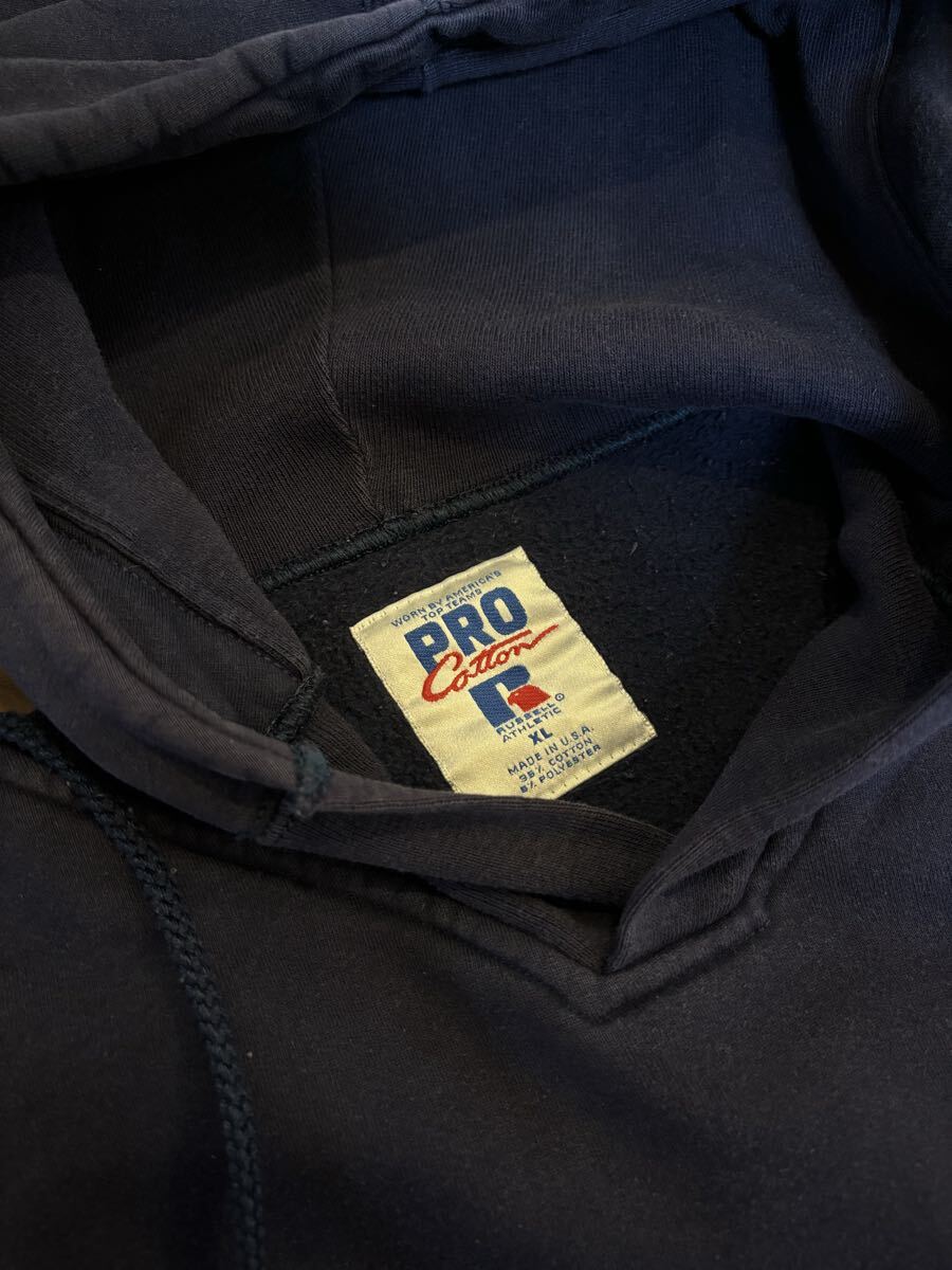 90sラッセル　スナップパーカー　XL USA製　ナス紺_画像3