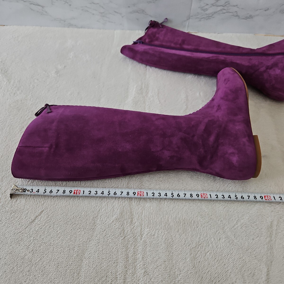 【美品】MARC JACOBS マークジェイコブス　 ロングブーツ　山羊革 　Made in ITALY 　試着用展示品　底面スレ汚れなどあります　パープル_画像8
