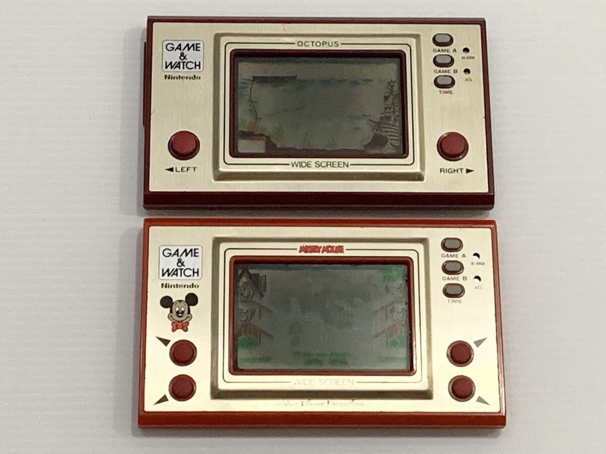 ★任天堂★ゲームウォッチ オクトパス/ミッキーマウス ワイドスクリーン 現状★_画像2