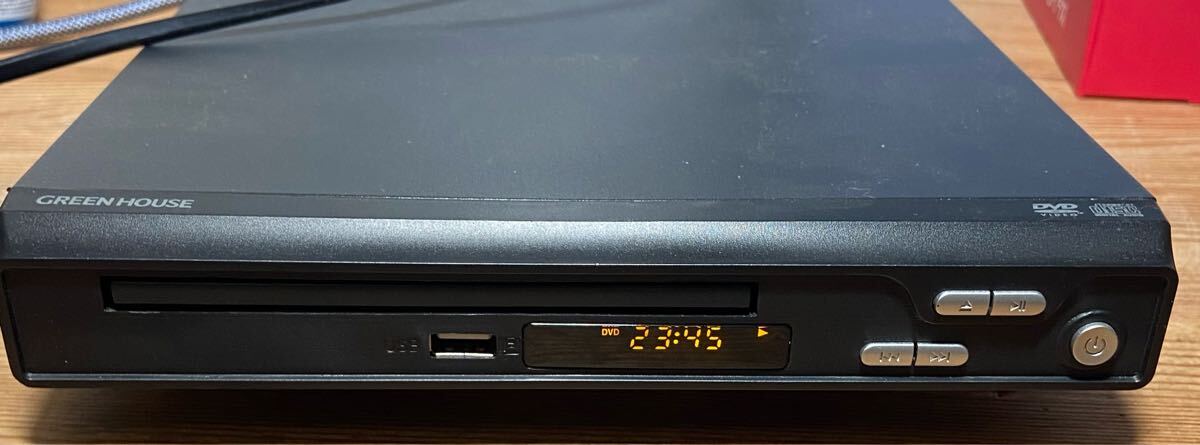 GREEN HOUSE DVD PLAYER グリーンハウス DVDプレーヤー GH-DVP1J リモコン無し_画像4