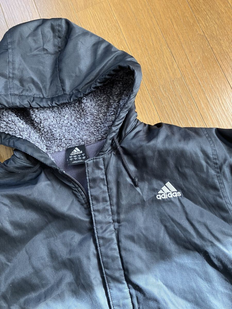 アディダス adidas 黒 ベンチコート M 中古　サッカー_画像1
