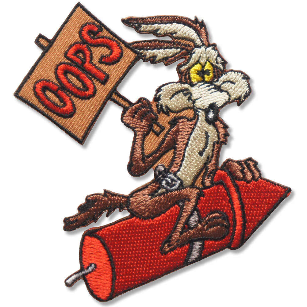 刺繍アメカジワッペン【ロケットコヨーテ/OPPS】ロケット花火 アメリカ ロードランナー パッチ アメコミ アイロンワッペン wappen_画像2