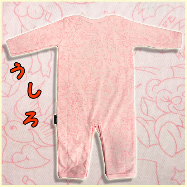 ベビー服【ロンパース】LUCKY ME ピンク【3～6ヶ月】シックスバニーズ 女の子 タトゥー柄 アメカジ 出産祝い アメリカン ロック 赤ちゃん_画像4