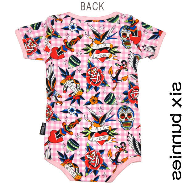 ベビー服【ロンパース】タトゥー(ピンク)【3~6ヶ月】【SIX・BUNNIES】/シックスバニース ベビー服 男の子 女の子 出産祝い タトゥー柄_画像3