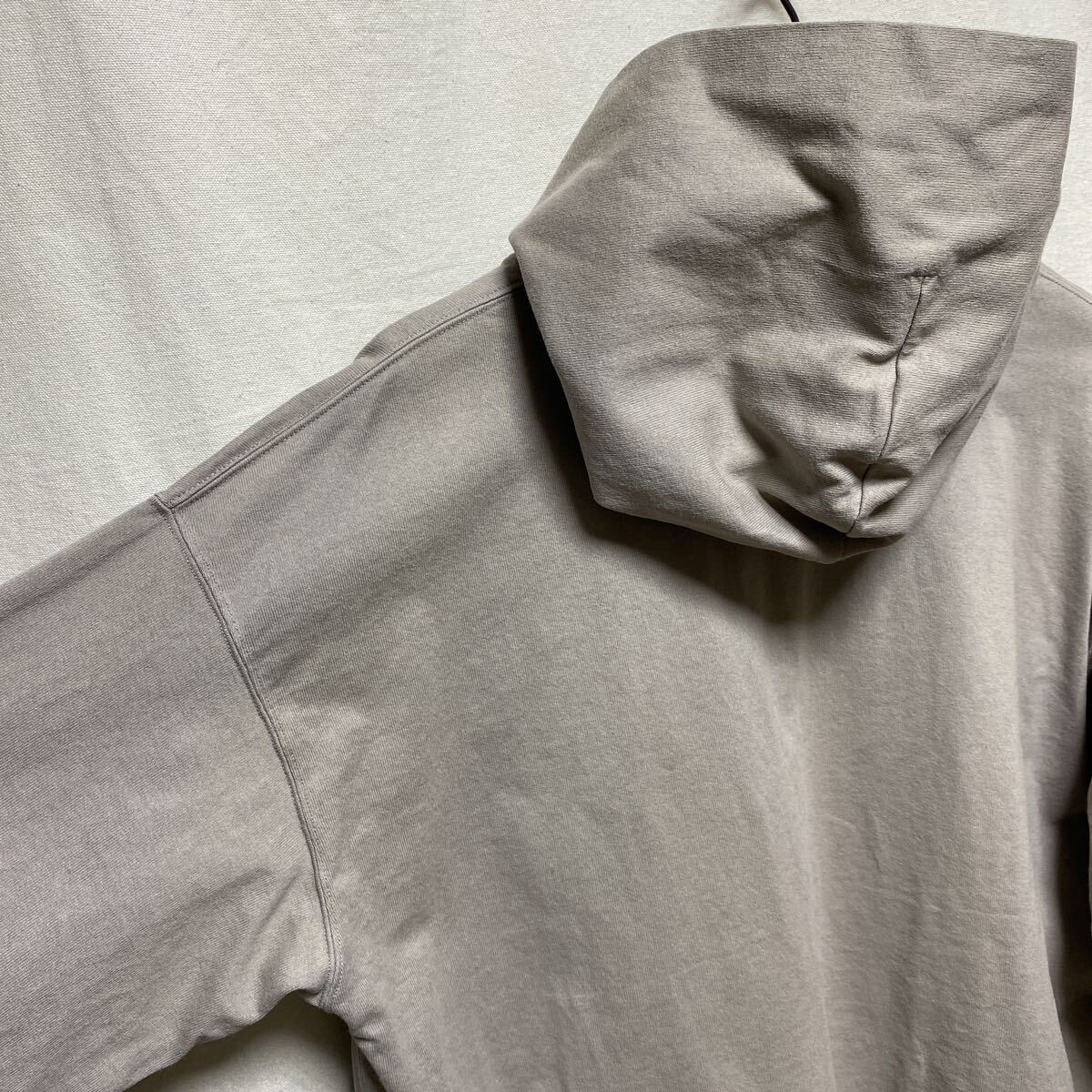 MUJI LABO ヘビーウェイト プルパーカー ライトグレー 無地 コットン ムジラボ 無印良品 長袖Tシャツ ポケットTシャツ_画像9