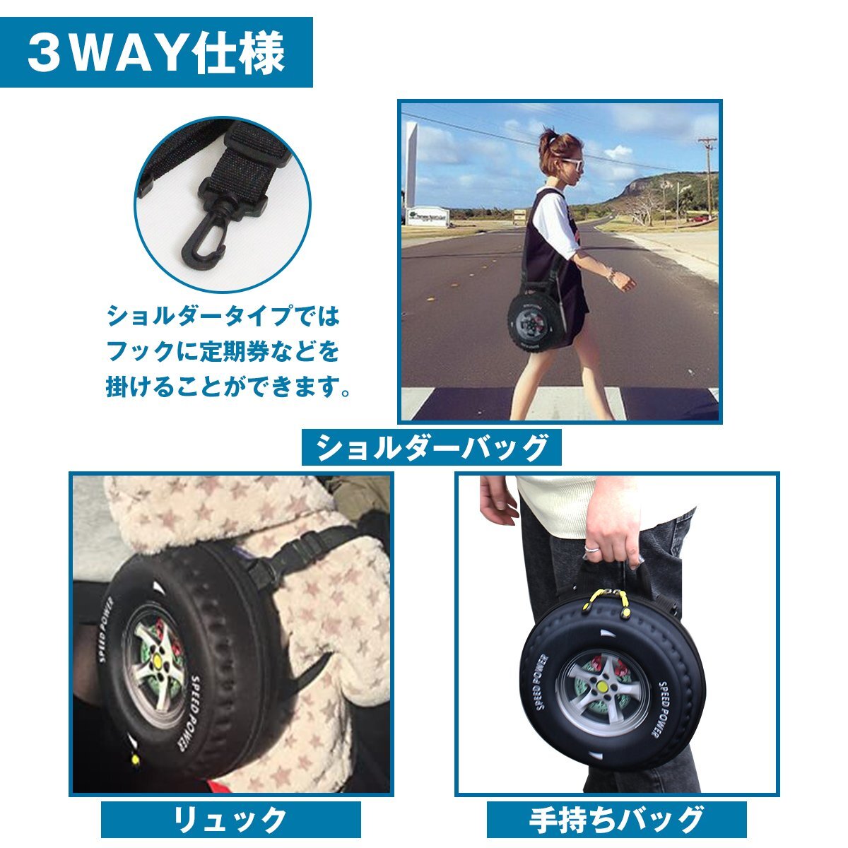 【送料無料】子供用 タイヤ型 キッズ バッグ ベビー リュック リュックサック キッズ 鞄 黒 車 ホイール デザイン ミニカー kids 男の子