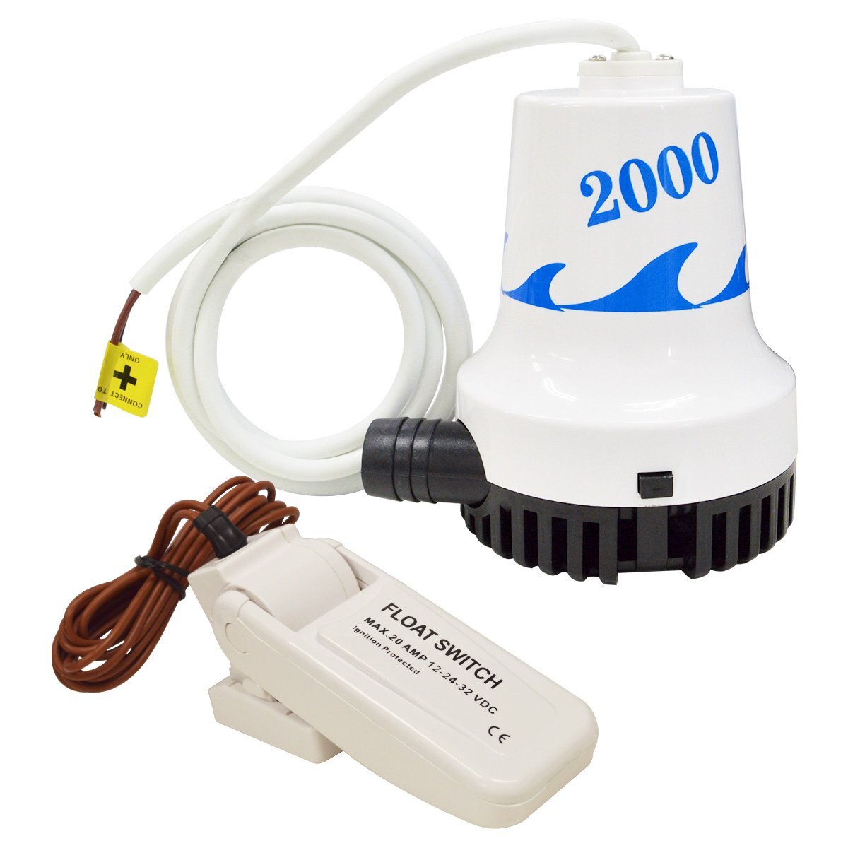 【送料無料】12v ビルジポンプ 2000GPH ビルジスイッチ セット 水中 排水 ポンプ フロートスイッチ 自動排水 海水 淡水 船 ボート ヨット