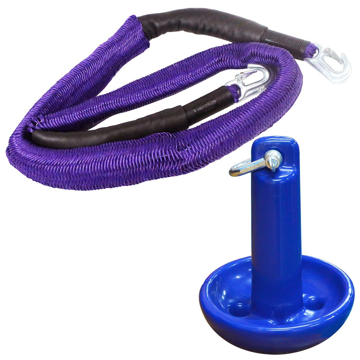 【送料無料】『伸縮ロープ/アンカーセット』マッシュルームアンカー 12LBS 5.5kg 青 ブルー 6M フロート のびのび アンカー ロープ 紫