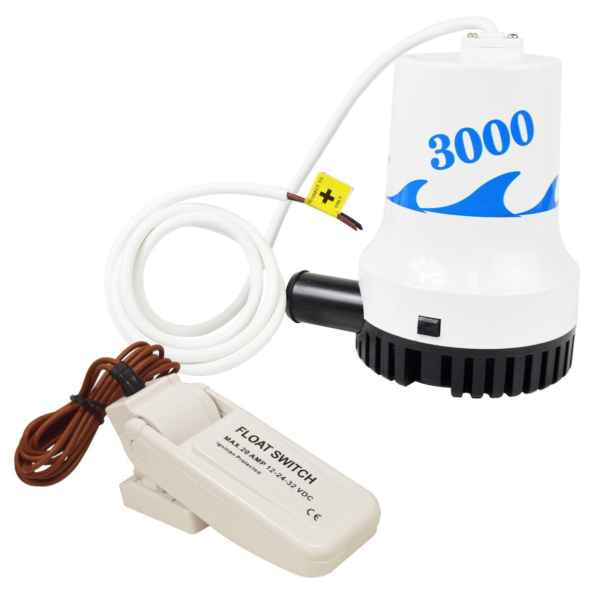 【送料無(wú)料】12v ビルジポンプ 3000GPH ビルジスイッチ セット 水中 排水 ポンプ フロートスイッチ 自動(dòng)排水 海水 淡水 船 ボート ヨット