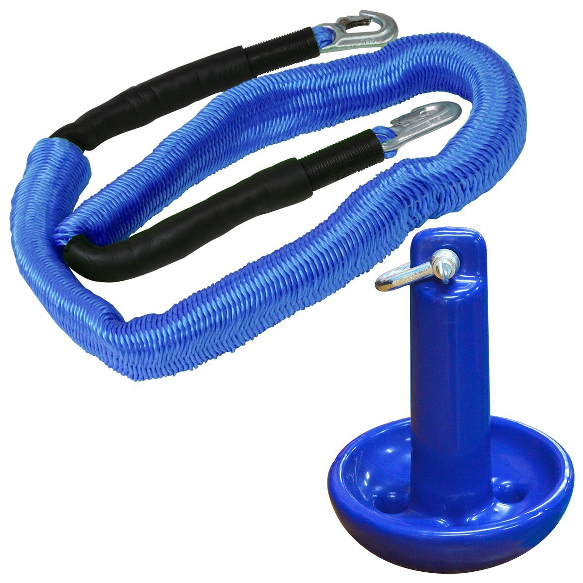 【送料無(wú)料】『伸縮ロープ/アンカーセット』マッシュルームアンカー 12LBS 5.5kg 青 ブルー 6M フロート のびのび アンカー ロープ 青