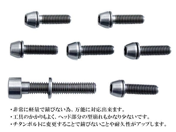 【送料無料】チタン合金 ボルト 7本 (M5×18mm P0.8) (M6×35mm P1.0) ステム 自転車 ロードバイク マウンテンバイク MTB チタン ネジ
