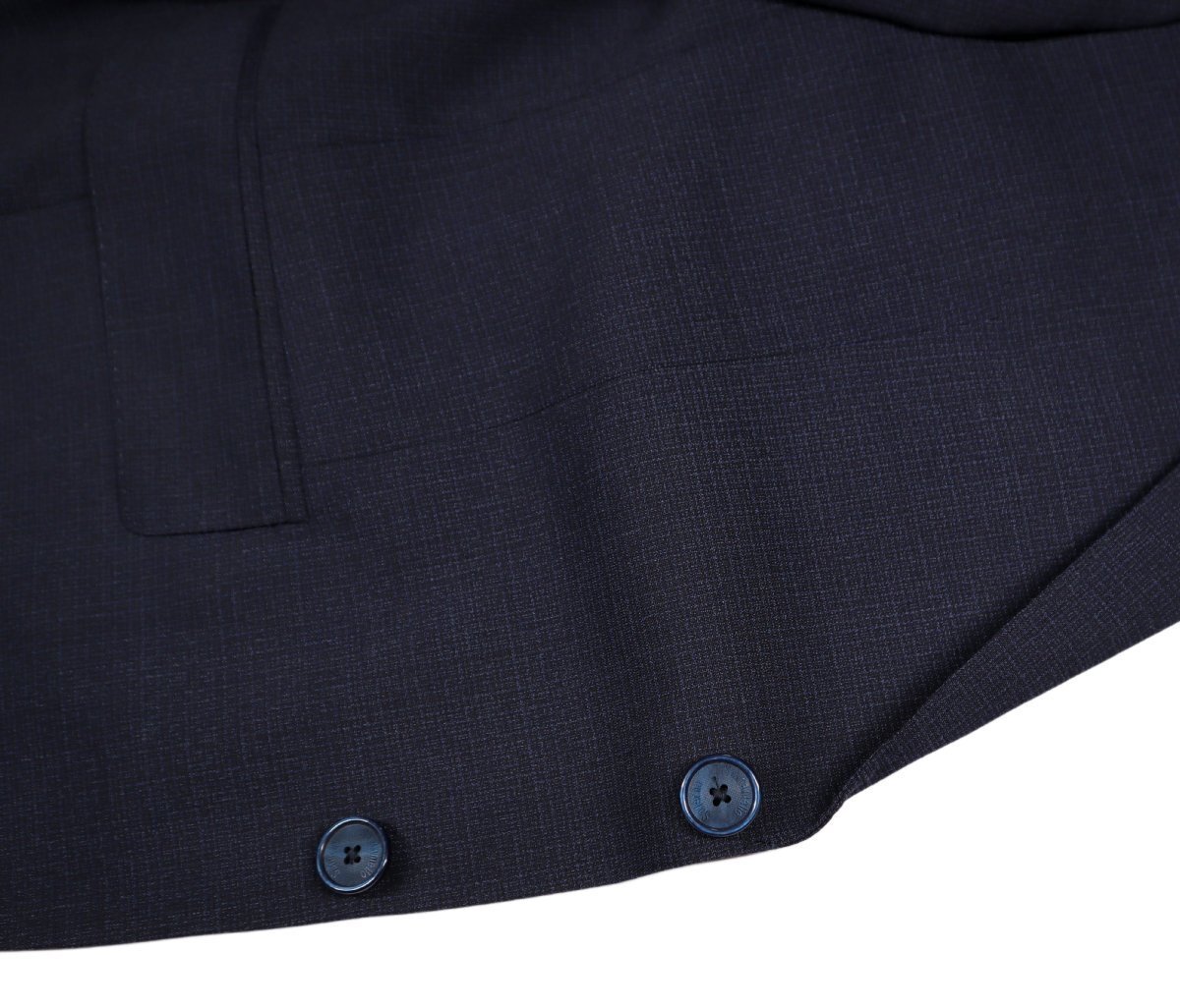 ほんのりモードな英国的ナポリMIX!【 SANTANIELLO / サンタニエッロ (伊 】オールシーズン着れるネイビースリムスーツ 46 /M_画像8