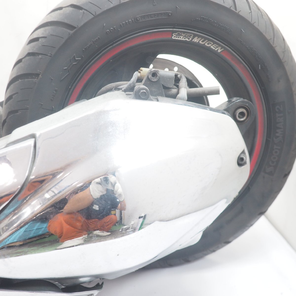 クランキングOK フォルツァZ エンジン 2006年 MF08 MF08-1313xxx engine forza 無限 セルモーター ホイール スイングアーム MF08E_画像7