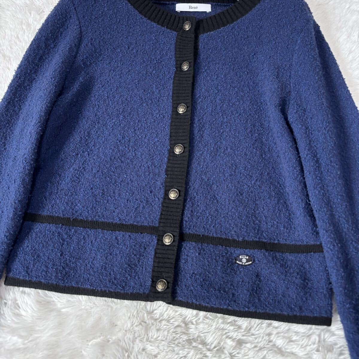 23年　Rene ルネ　ウールカーディガン　ロゴプレート　6332470_画像4